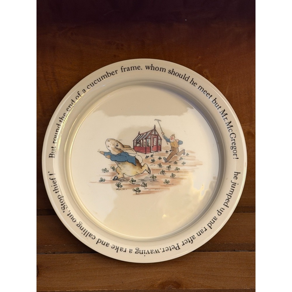 Wedgwood Peter Rabbit Bowl Plate Beatrix Potter Mr McGregor England 6.5"